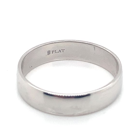 Platinum 5MM Wide Standard Fit Unisex Wedding Band - Picture 2 of 3